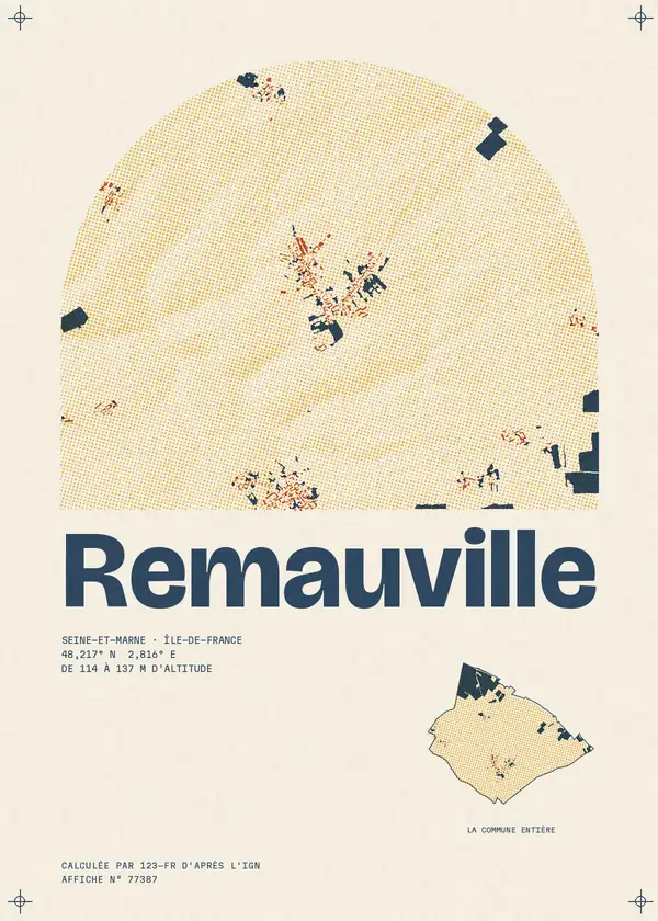 Affiche de Remauville, calculée par 123-fr d'après l'IGN