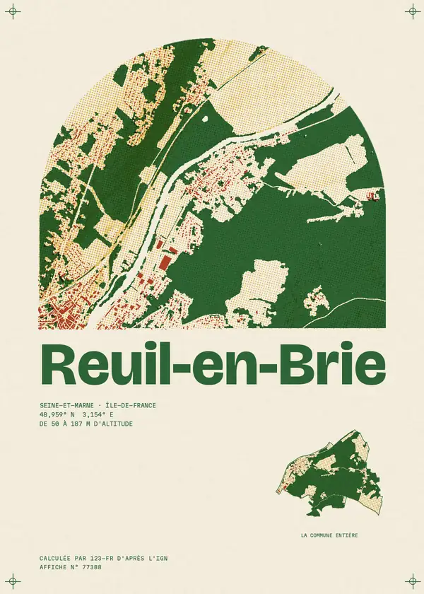 Affiche de Reuil-en-Brie, calculée par 123-fr d'après l'IGN