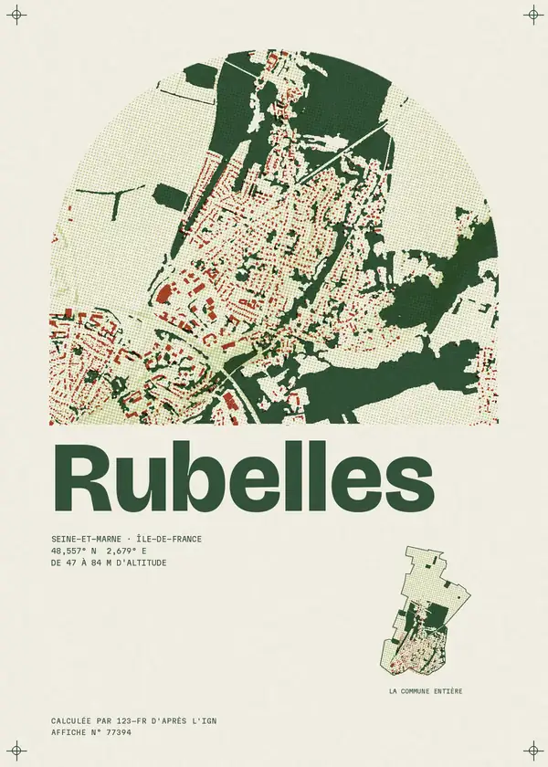 Affiche de Rubelles, calculée par 123-fr d'après l'IGN
