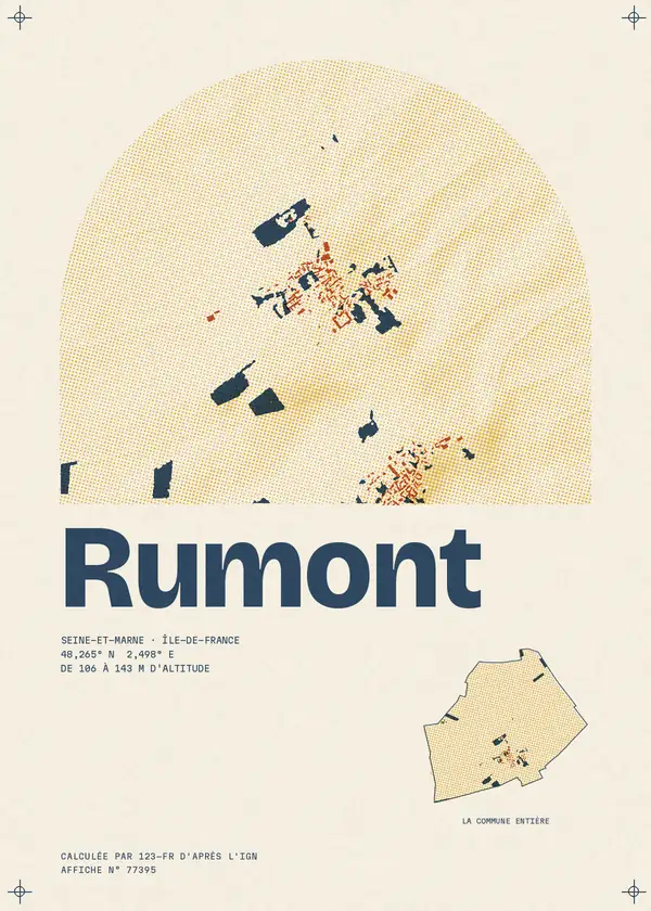 Affiche de Rumont, calculée par 123-fr d'après l'IGN