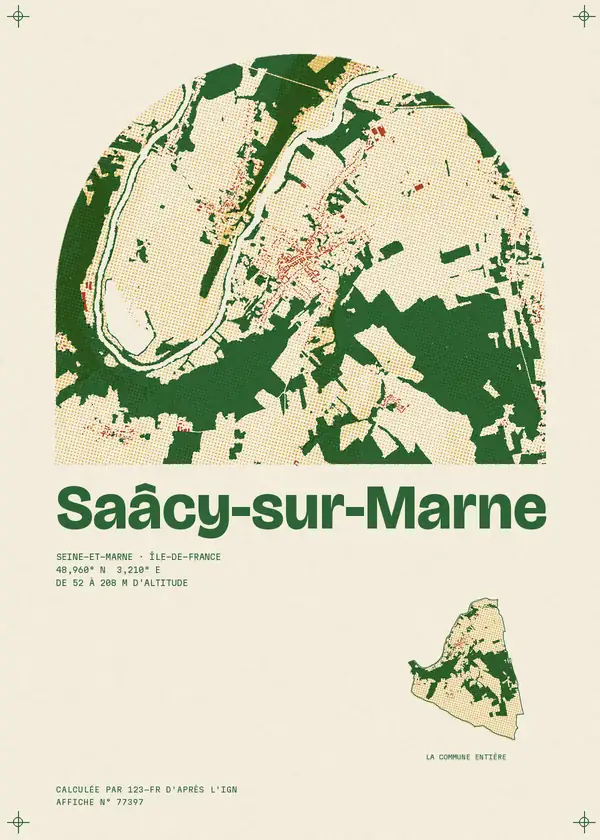 Affiche de Saâcy-sur-Marne, calculée par 123-fr d'après l'IGN