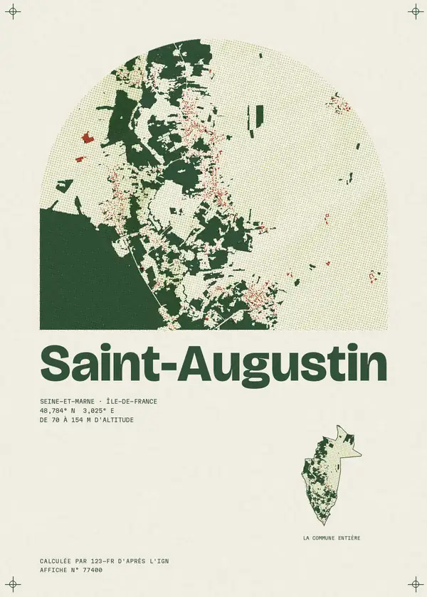 Affiche de Saint-Augustin, calculée par 123-fr d'après l'IGN