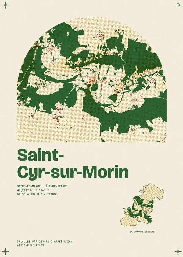 Affiche de Saint-Cyr-sur-Morin, calculée par 123-fr d'après l'IGN