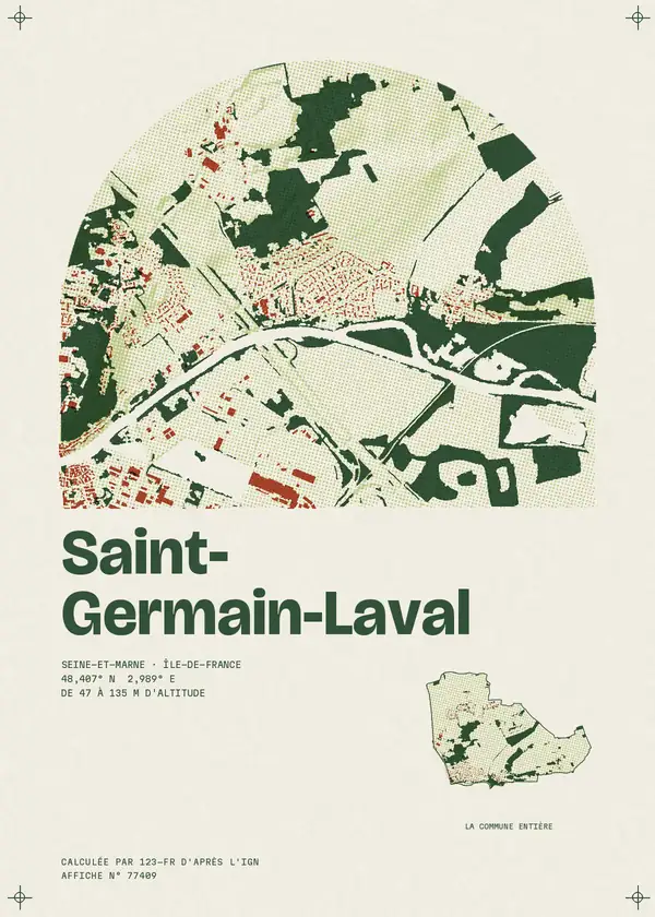 Affiche de Saint-Germain-Laval, calculée par 123-fr d'après l'IGN