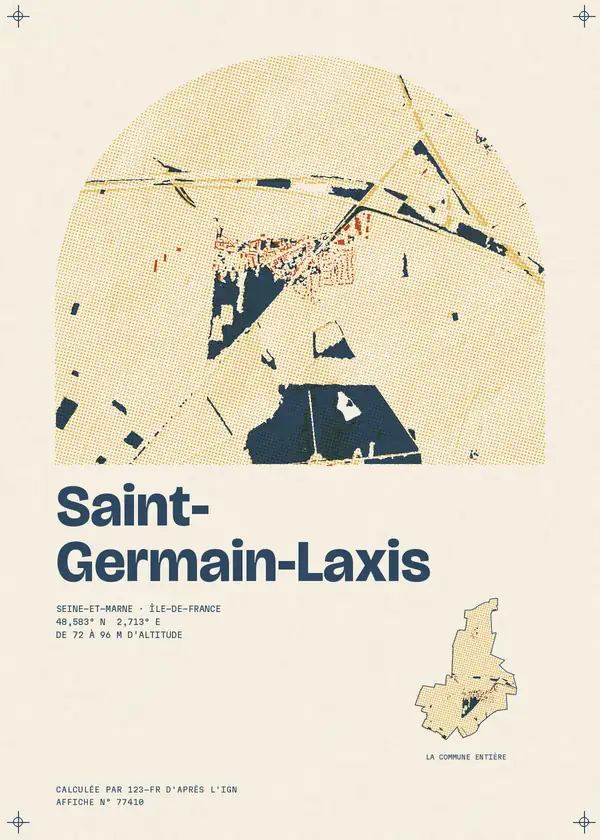 Affiche de Saint-Germain-Laxis, calculée par 123-fr d'après l'IGN