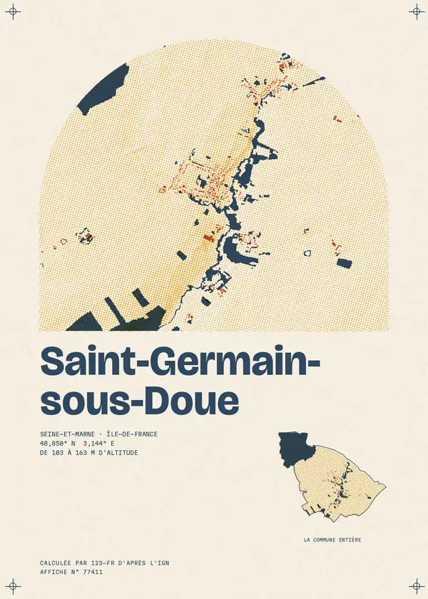 Affiche de Saint-Germain-sous-Doue, calculée par 123-fr d'après l'IGN