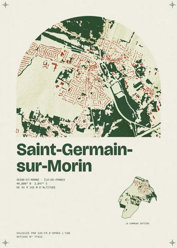 Affiche de Saint-Germain-sur-Morin, calculée par 123-fr d'après l'IGN