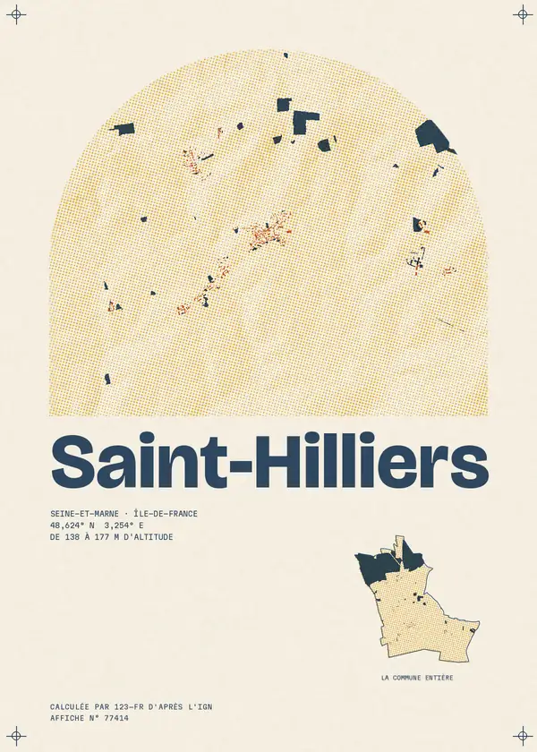 Affiche de Saint-Hilliers, calculée par 123-fr d'après l'IGN