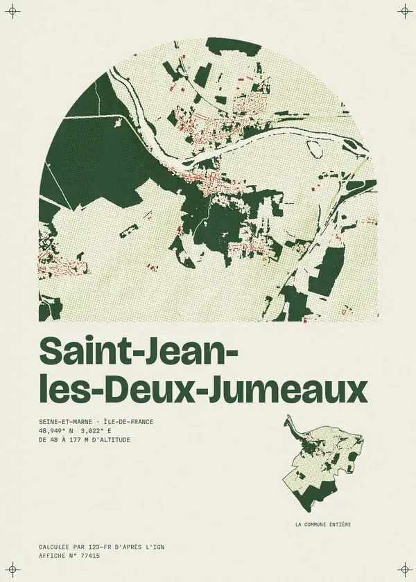 Affiche de Saint-Jean-les-Deux-Jumeaux, calculée par 123-fr d'après l'IGN