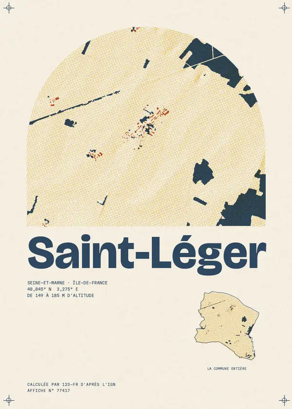 Affiche de Saint-Léger, calculée par 123-fr d'après l'IGN