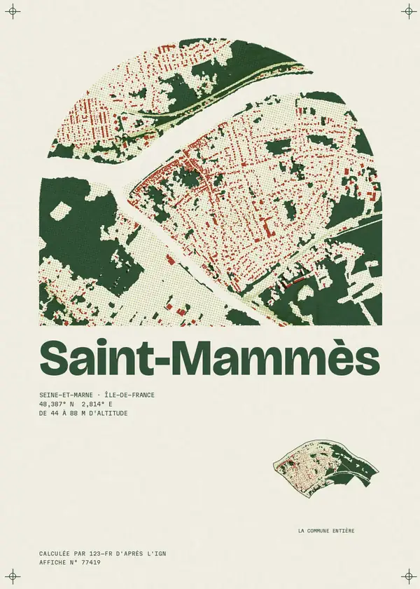 Affiche de Saint-Mammès, calculée par 123-fr d'après l'IGN