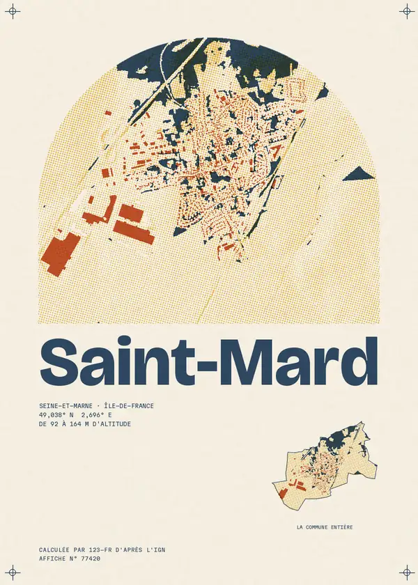 Affiche de Saint-Mard, calculée par 123-fr d'après l'IGN