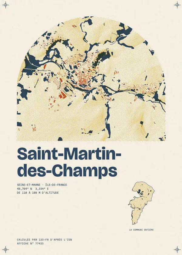 Affiche de Saint-Martin-des-Champs, calculée par 123-fr d'après l'IGN