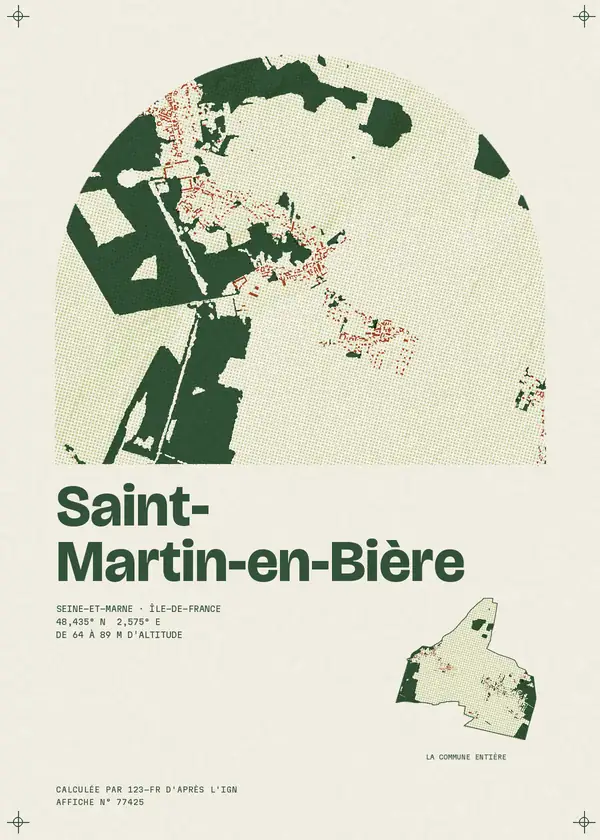 Affiche de Saint-Martin-en-Bière, calculée par 123-fr d'après l'IGN