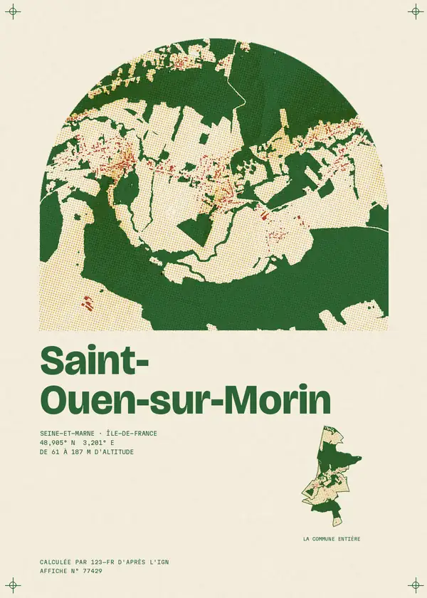 Affiche de Saint-Ouen-sur-Morin, calculée par 123-fr d'après l'IGN