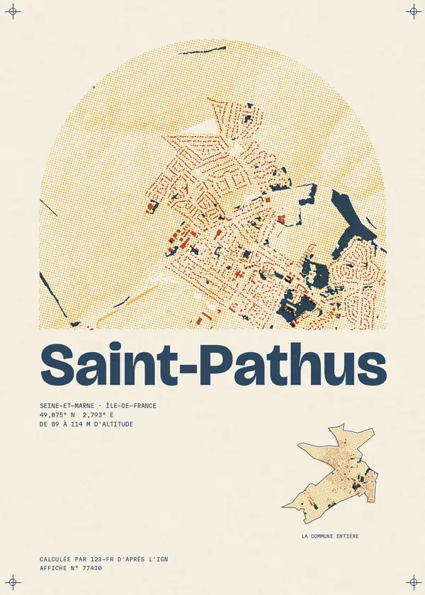 Affiche de Saint-Pathus, calculée par 123-fr d'après l'IGN