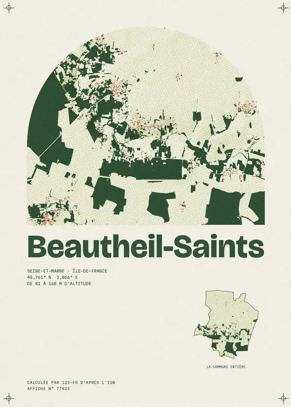 Affiche de Beautheil-Saints, calculée par 123-fr d'après l'IGN