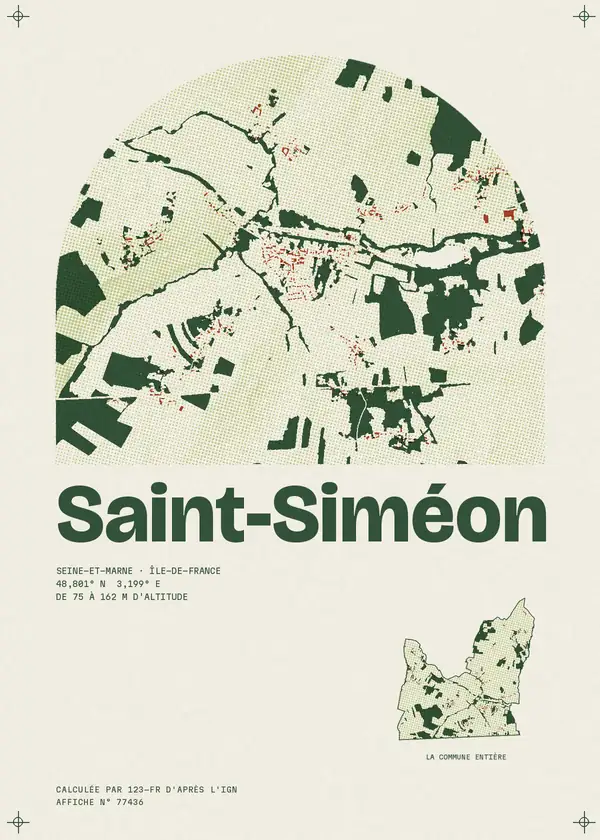 Affiche de Saint-Siméon, calculée par 123-fr d'après l'IGN
