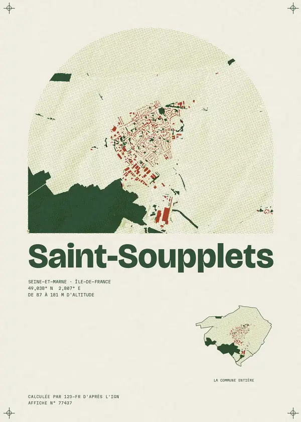Affiche de Saint-Soupplets, calculée par 123-fr d'après l'IGN