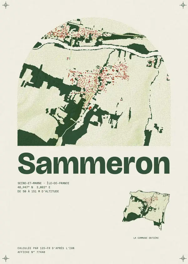 Affiche de Sammeron, calculée par 123-fr d'après l'IGN