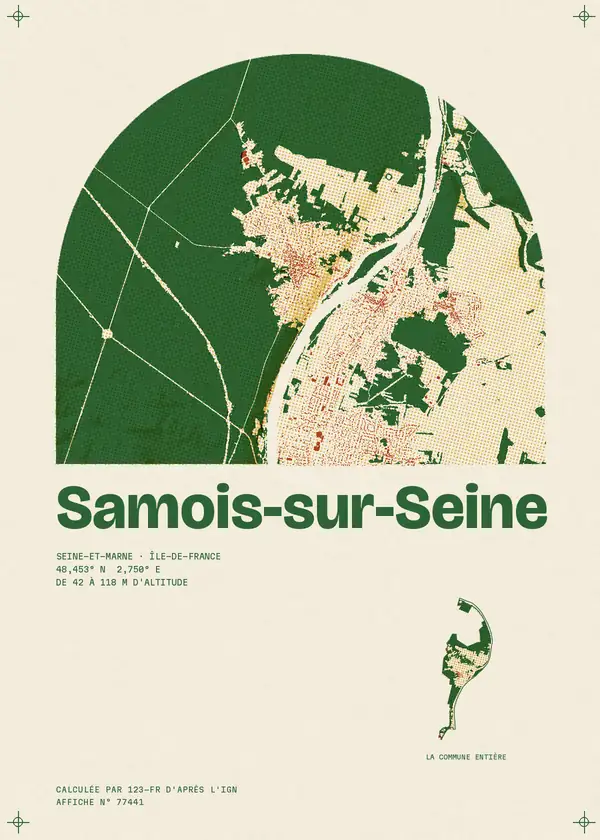 Affiche de Samois-sur-Seine, calculée par 123-fr d'après l'IGN
