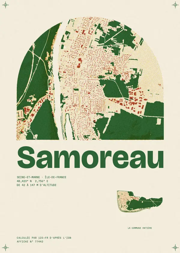 Affiche de Samoreau, calculée par 123-fr d'après l'IGN