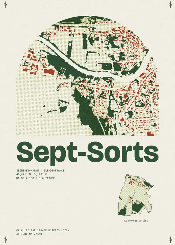 Affiche de Sept-Sorts, calculée par 123-fr d'après l'IGN