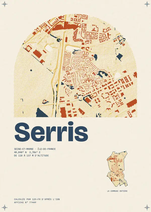 Affiche de Serris, calculée par 123-fr d'après l'IGN