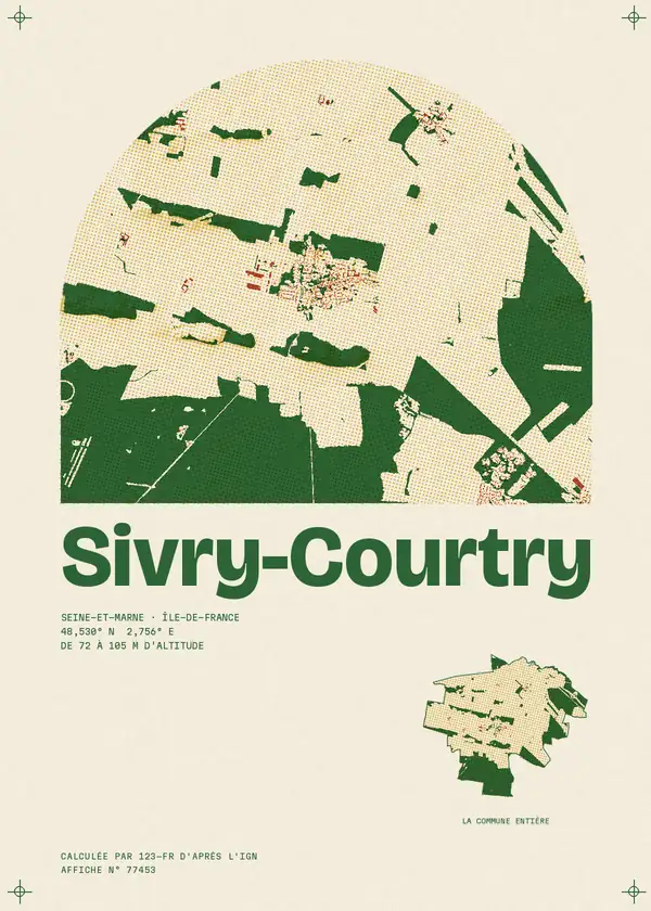 Affiche de Sivry-Courtry, calculée par 123-fr d'après l'IGN