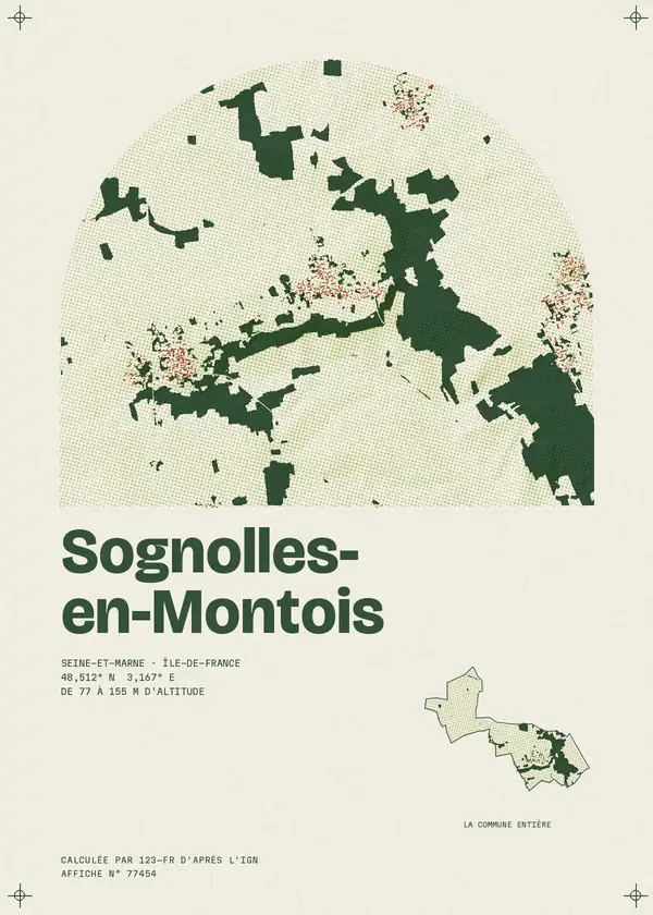 Affiche de Sognolles-en-Montois, calculée par 123-fr d'après l'IGN