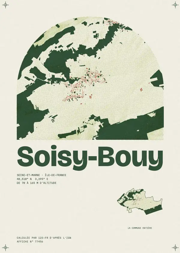Affiche de Soisy-Bouy, calculée par 123-fr d'après l'IGN