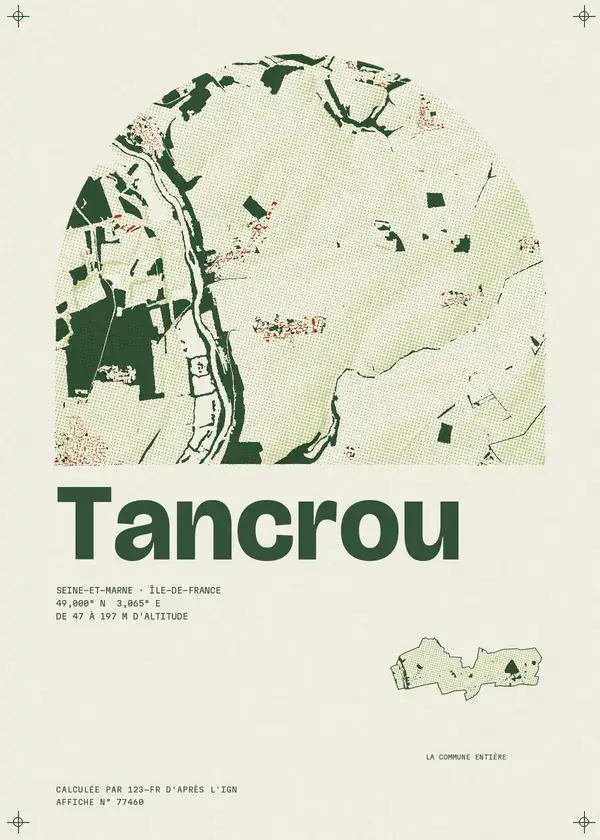 Affiche de Tancrou, calculée par 123-fr d'après l'IGN