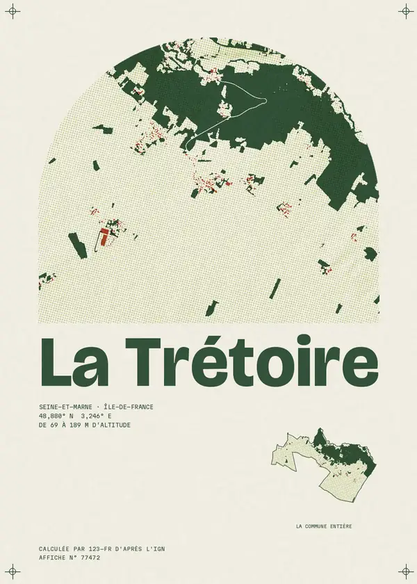 Affiche de La Trétoire, calculée par 123-fr d'après l'IGN