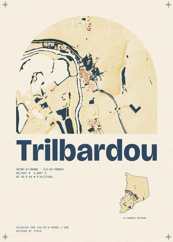 Affiche de Trilbardou, calculée par 123-fr d'après l'IGN