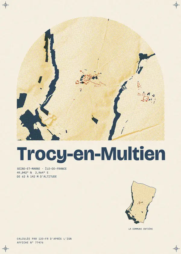 Affiche de Trocy-en-Multien, calculée par 123-fr d'après l'IGN