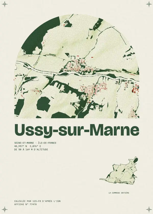 Affiche de Ussy-sur-Marne, calculée par 123-fr d'après l'IGN