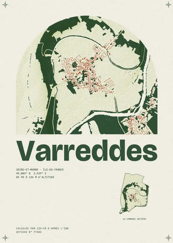 Affiche de Varreddes, calculée par 123-fr d'après l'IGN