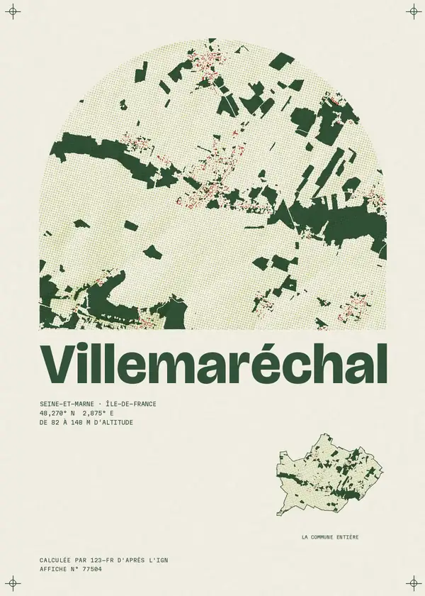 Affiche de Villemaréchal, calculée par 123-fr d'après l'IGN