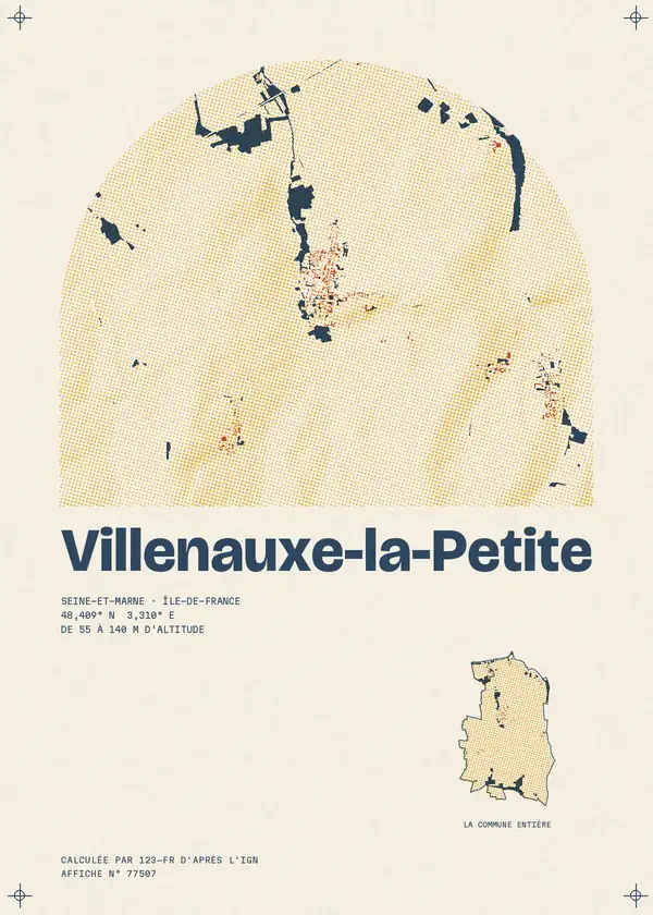 Affiche de Villenauxe-la-Petite, calculée par 123-fr d'après l'IGN