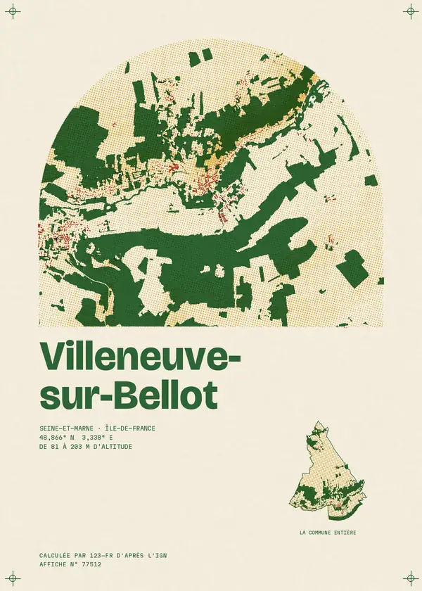 Affiche de Villeneuve-sur-Bellot, calculée par 123-fr d'après l'IGN