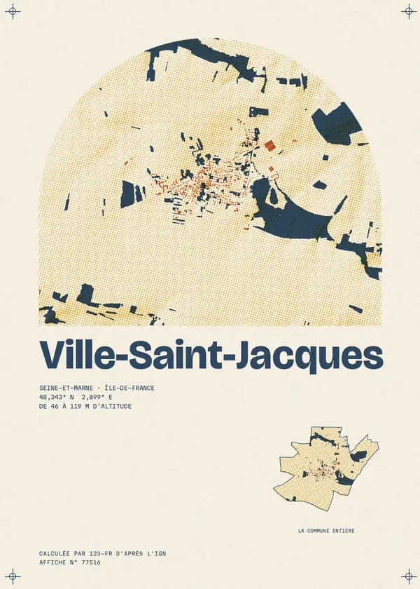 Affiche de Ville-Saint-Jacques, calculée par 123-fr d'après l'IGN