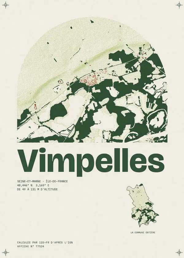 Affiche de Vimpelles, calculée par 123-fr d'après l'IGN
