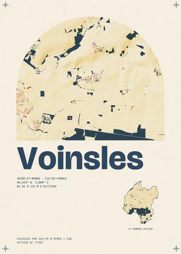 Affiche de Voinsles, calculée par 123-fr d'après l'IGN