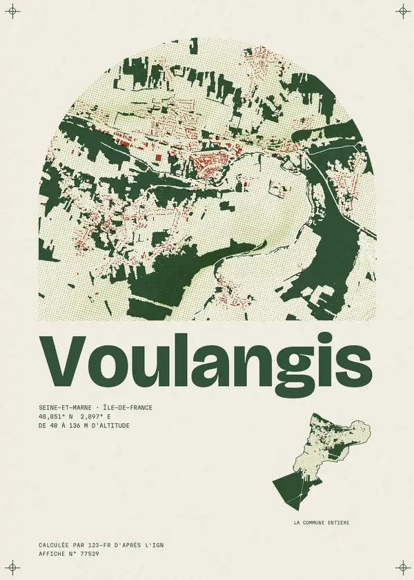 Affiche de Voulangis, calculée par 123-fr d'après l'IGN