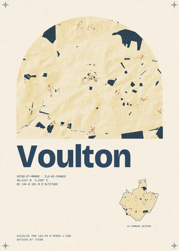 Affiche de Voulton, calculée par 123-fr d'après l'IGN