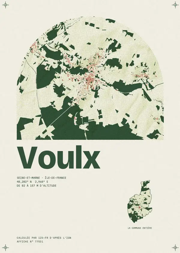 Affiche de Voulx, calculée par 123-fr d'après l'IGN