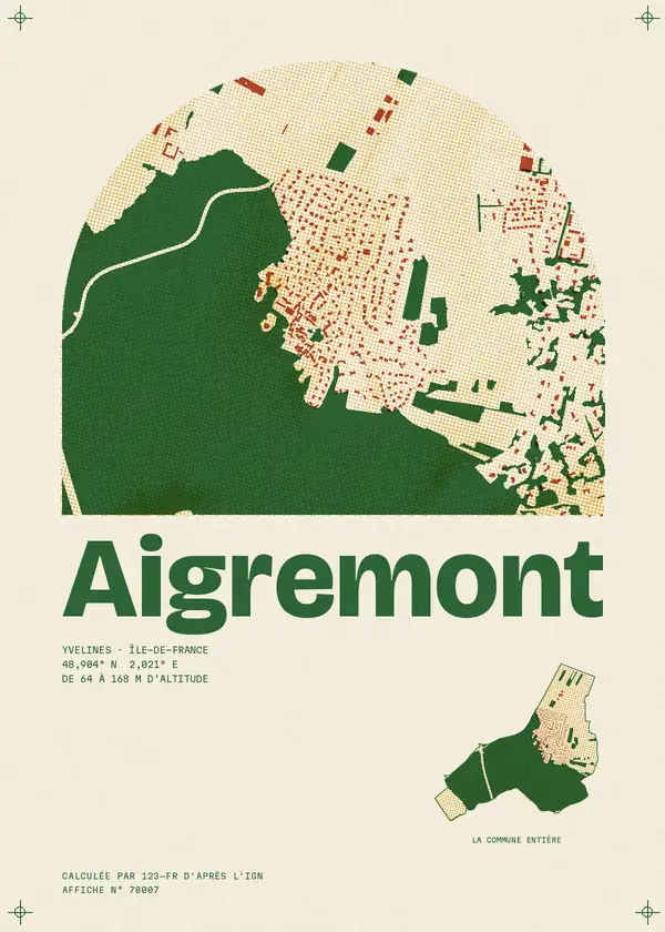 Affiche de Aigremont, calculée par 123-fr d'après l'IGN