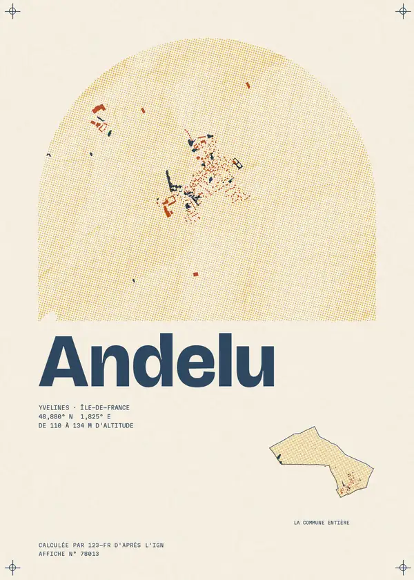 Affiche de Andelu, calculée par 123-fr d'après l'IGN