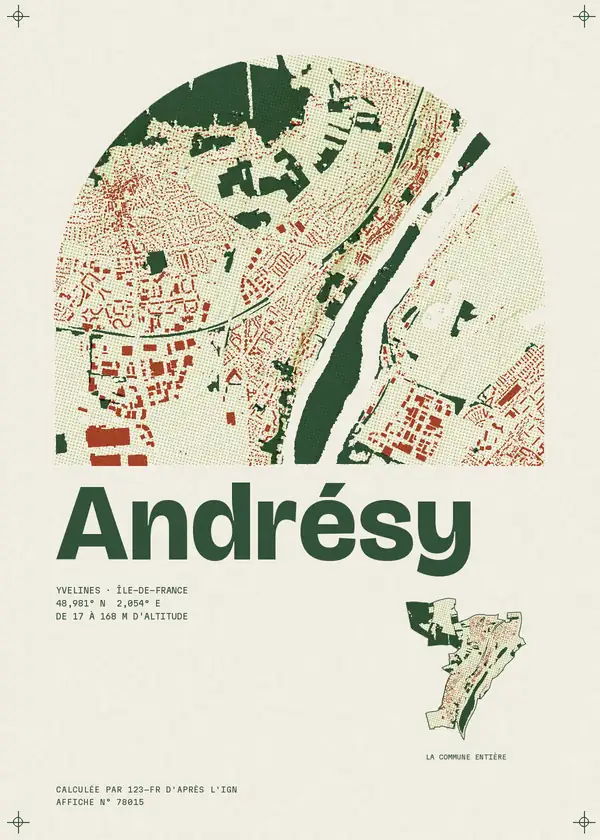 Affiche de Andrésy, calculée par 123-fr d'après l'IGN