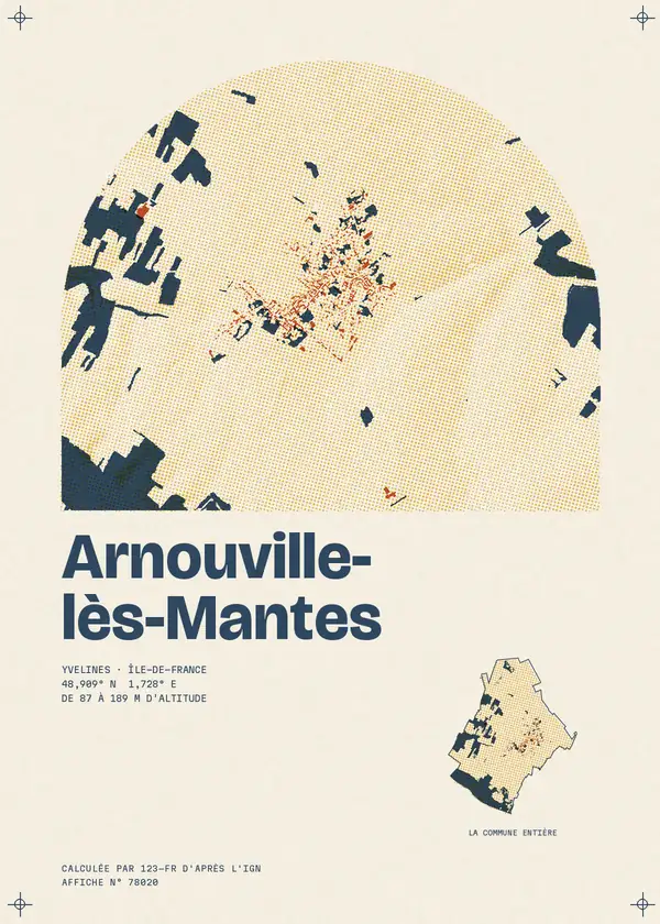 Affiche de Arnouville-lès-Mantes, calculée par 123-fr d'après l'IGN